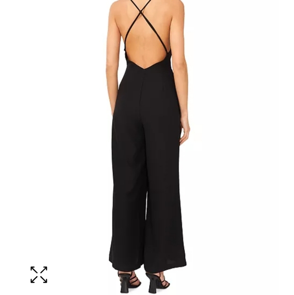 1. State Open Back Halter Wide Leg Jumpsuit Small Black - Picture 9 of 9